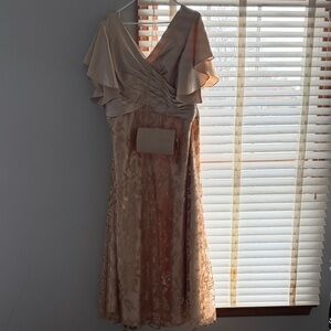 JJs House Cream Midi Dress with Elegant Draping